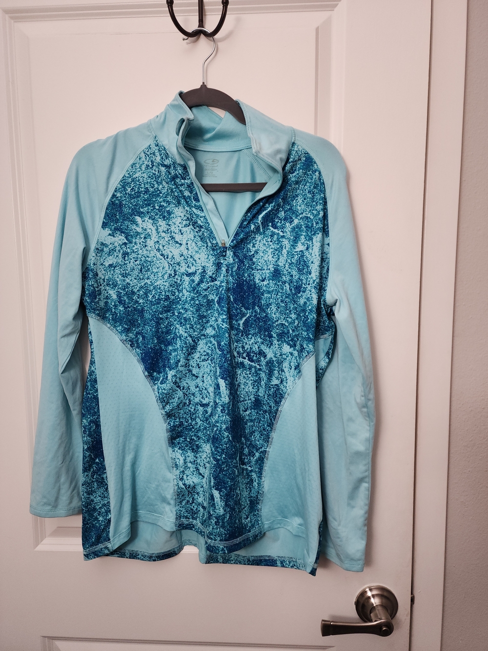 5/$30 C9 by Champion Light Aqua & Teal Quarter-Zip Pullover